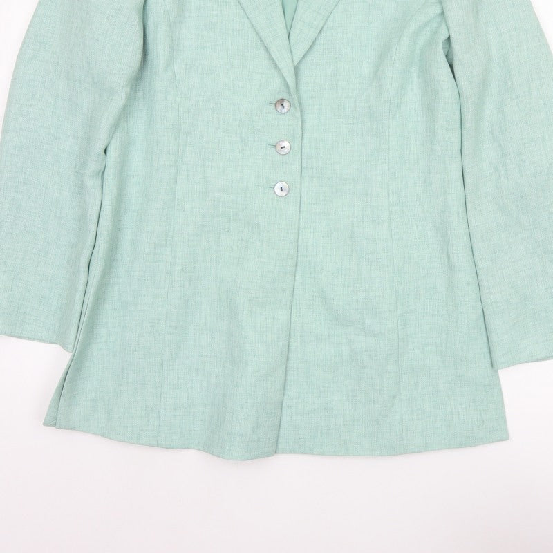 Viyella Women Green UK 10 Tailored Single-Breasted Blazer Jacket