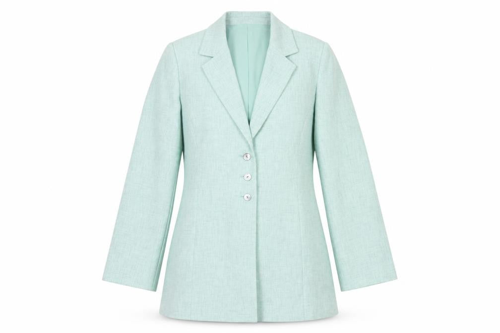 Viyella Women Green UK 10 Tailored Single-Breasted Blazer Jacket