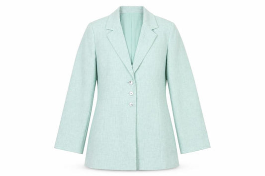 Viyella Women Green UK 10 Tailored Single-Breasted Blazer Jacket
