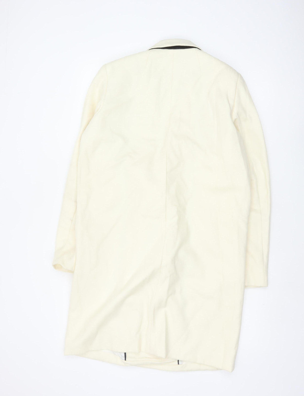 Ames Women Ivory UK 10 Wool Blend Long Overcoat Classic