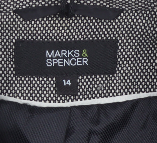 Marks & Spencer Women Grey Size 14 Tailored 3 Button Blazer