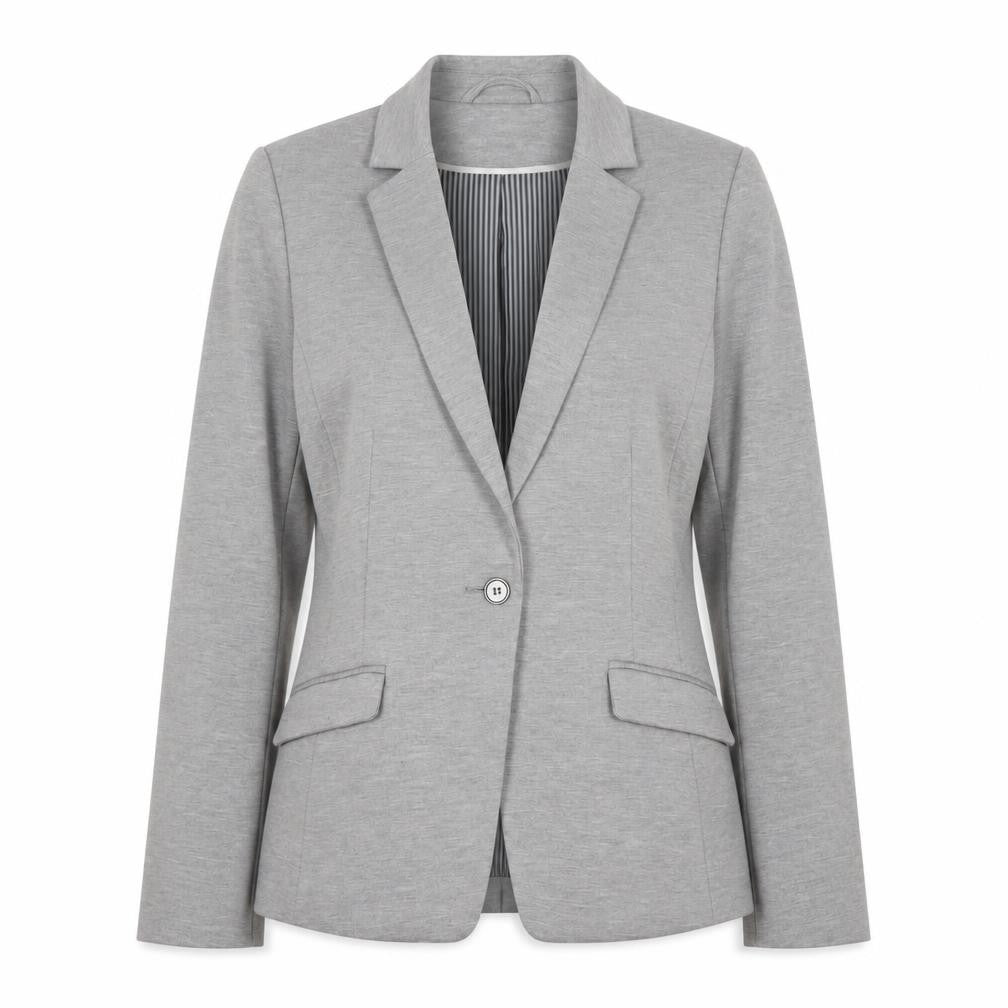 H&M Women Grey UK 10 Single-Breasted Tailored Blazer Jacket
