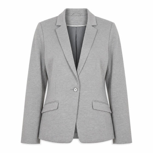 H&M Women Grey UK 10 Single-Breasted Tailored Blazer Jacket
