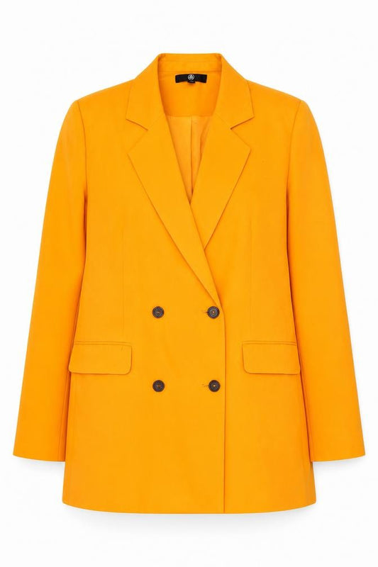 M Women’s Orange UK 14 Double-Breasted Blazer Smart Tailored Jacket