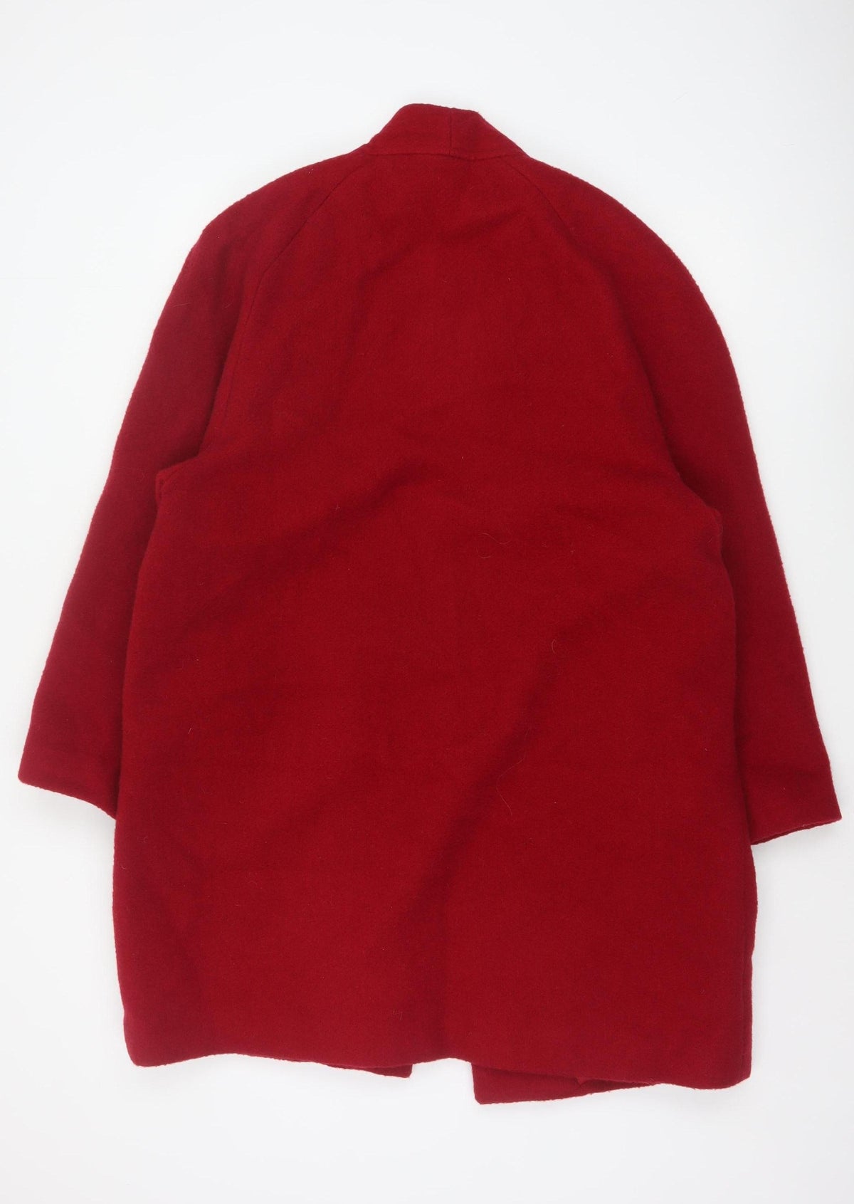 C&A Women’s Red UK 14 Pure Wool Long Classic Overcoat Lined