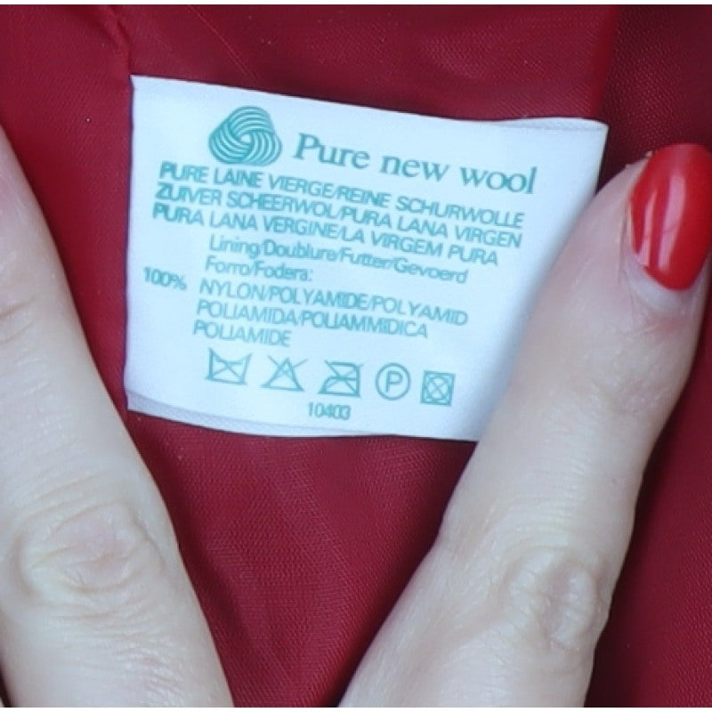 C&A Women’s Red UK 14 Pure Wool Long Classic Overcoat Lined