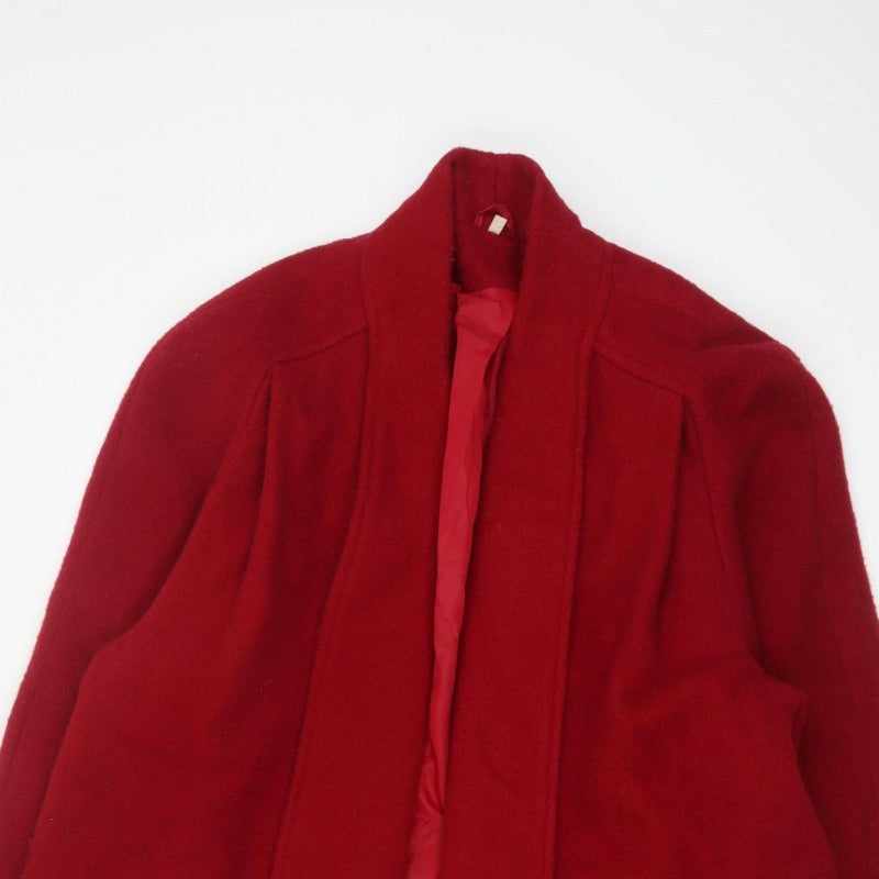 C&A Women’s Red UK 14 Pure Wool Long Classic Overcoat Lined