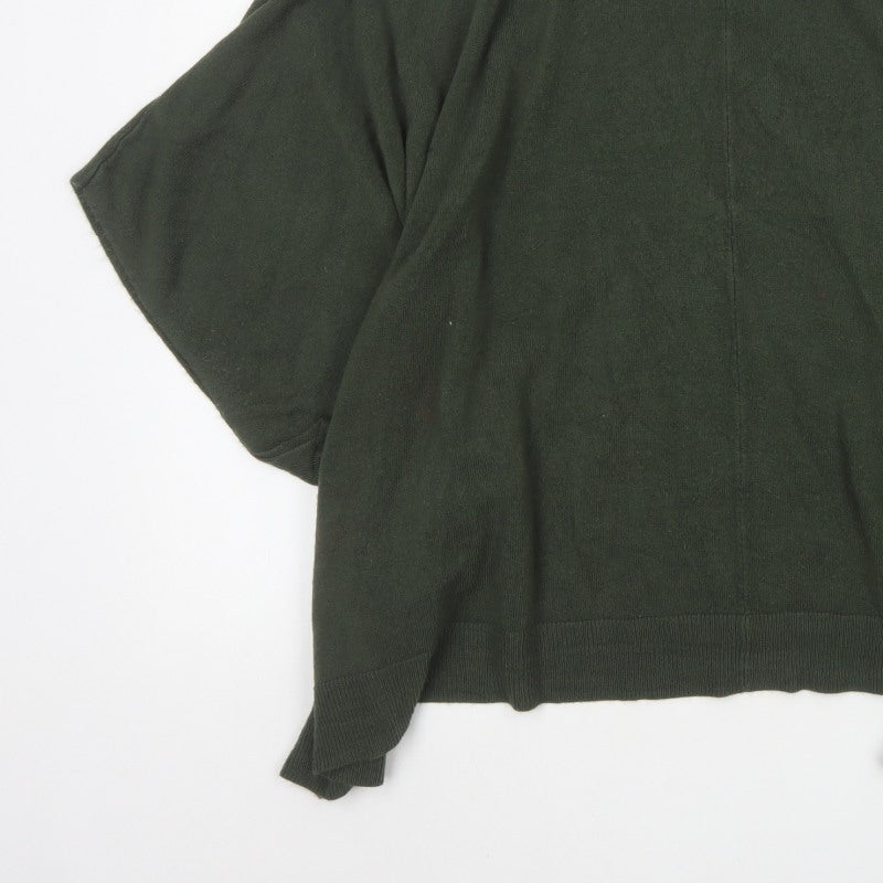 Forever 21 Women Green L Oversized High Neck Dolman Sleeve Jumper