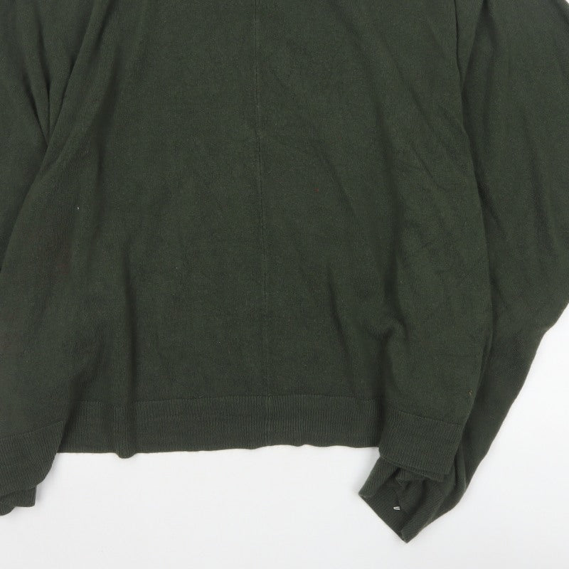 Forever 21 Women Green L Oversized High Neck Dolman Sleeve Jumper