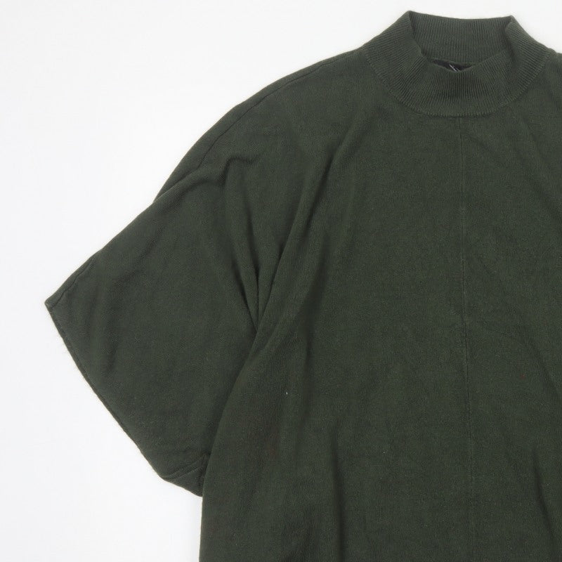 Forever 21 Women Green L Oversized High Neck Dolman Sleeve Jumper
