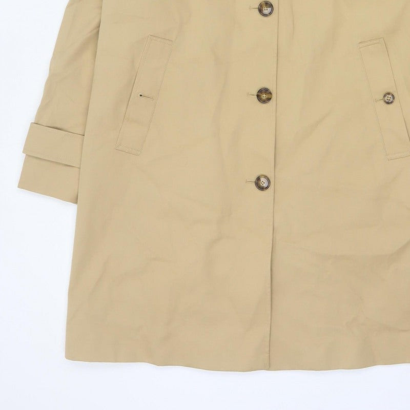 Marks and Spencer Women Beige UK 12 Long Trench Coat Buttoned