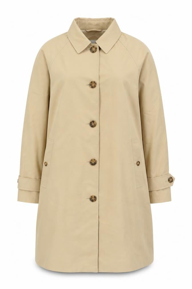 Marks and Spencer Women Beige UK 12 Long Trench Coat Buttoned