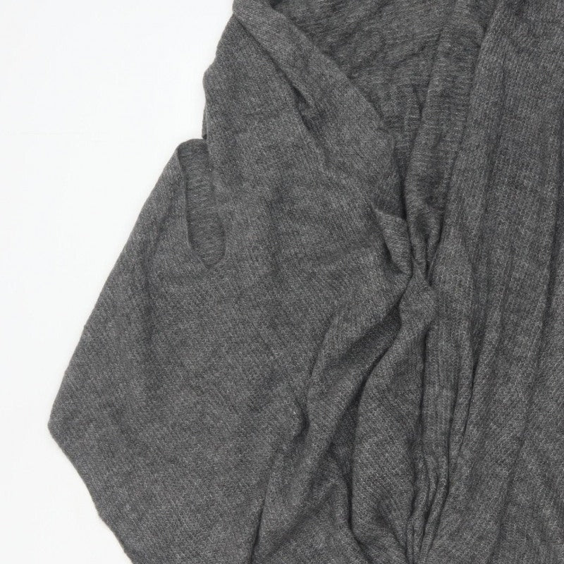 Cotton Traders Women’s Grey Size 12 Open Knit Waterfall Cardigan