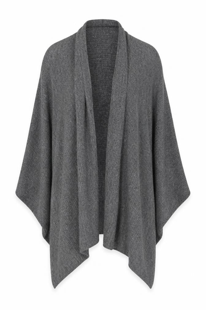 Cotton Traders Women’s Grey Size 12 Open Knit Waterfall Cardigan