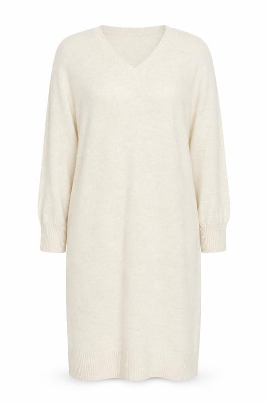 Rainbow Women’s Ivory L Knit V-Neck Long Sleeve Jumper Dress