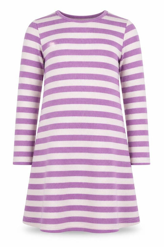 Next Girls Purple Ivory Striped Jumper Dress 10 Years Long Sleeve