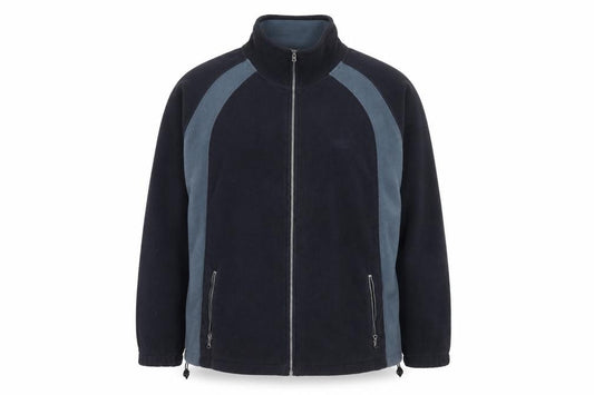 Cotton Traders Men’s Black Blue Fleece Full Zip Jacket XL Outdoor