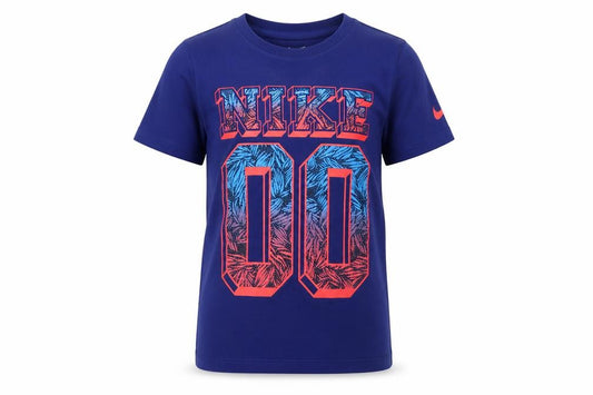 Nike Girls Blue XS 6-7 Years Athletic Fit Graphic Logo T-Shirt