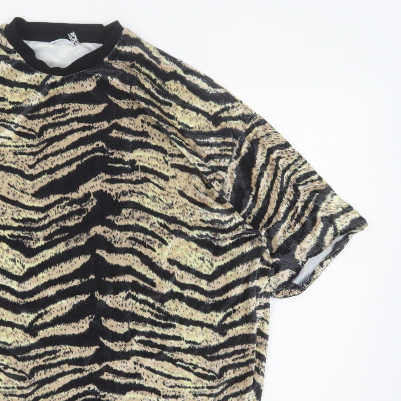 ASOS DESIGN Men's Multicoloured M Zebra Print Oversized T-Shirt