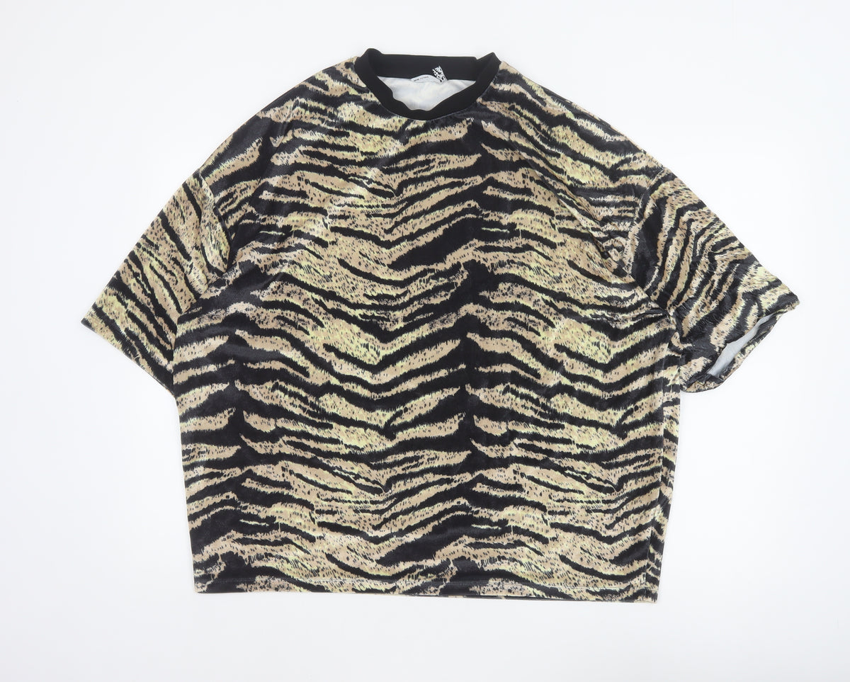 ASOS DESIGN Men's Multicoloured M Zebra Print Oversized T-Shirt