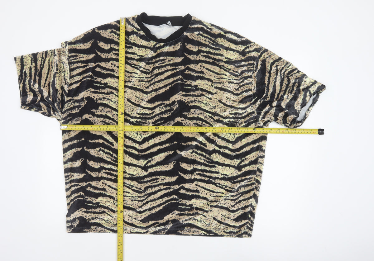 ASOS DESIGN Men's Multicoloured M Zebra Print Oversized T-Shirt