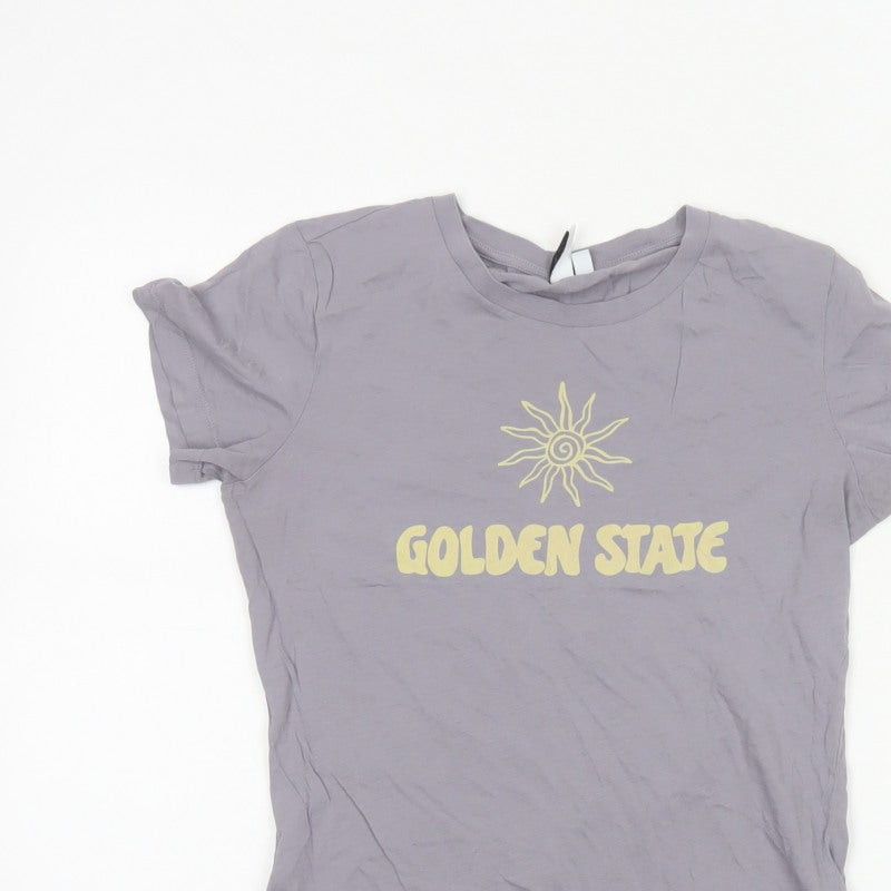 & Other Stories Women's Grey UK 8 Basic Golden State T-Shirt