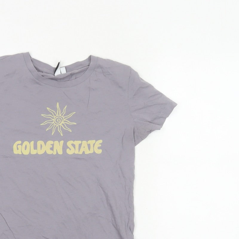 & Other Stories Women's Grey UK 8 Basic Golden State T-Shirt