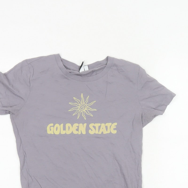 & Other Stories Women's Grey UK 8 Basic Golden State T-Shirt