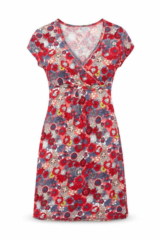 Mantaray Women Multicoloured Size 8 Floral Wrap Fit & Flare Dress