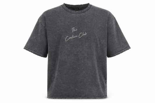 The Couture Club Men's Grey L Oversized Graphic Print T-Shirt