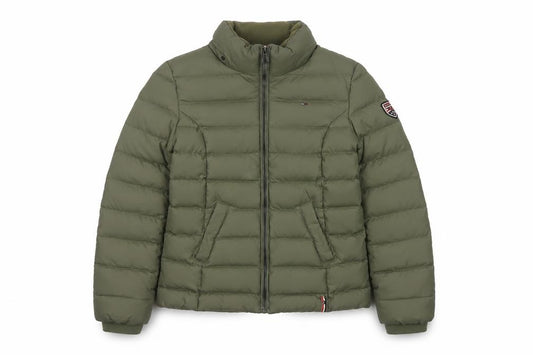 Hilfiger Denim Women's Green S Puffer Jacket Quilted Full Zip