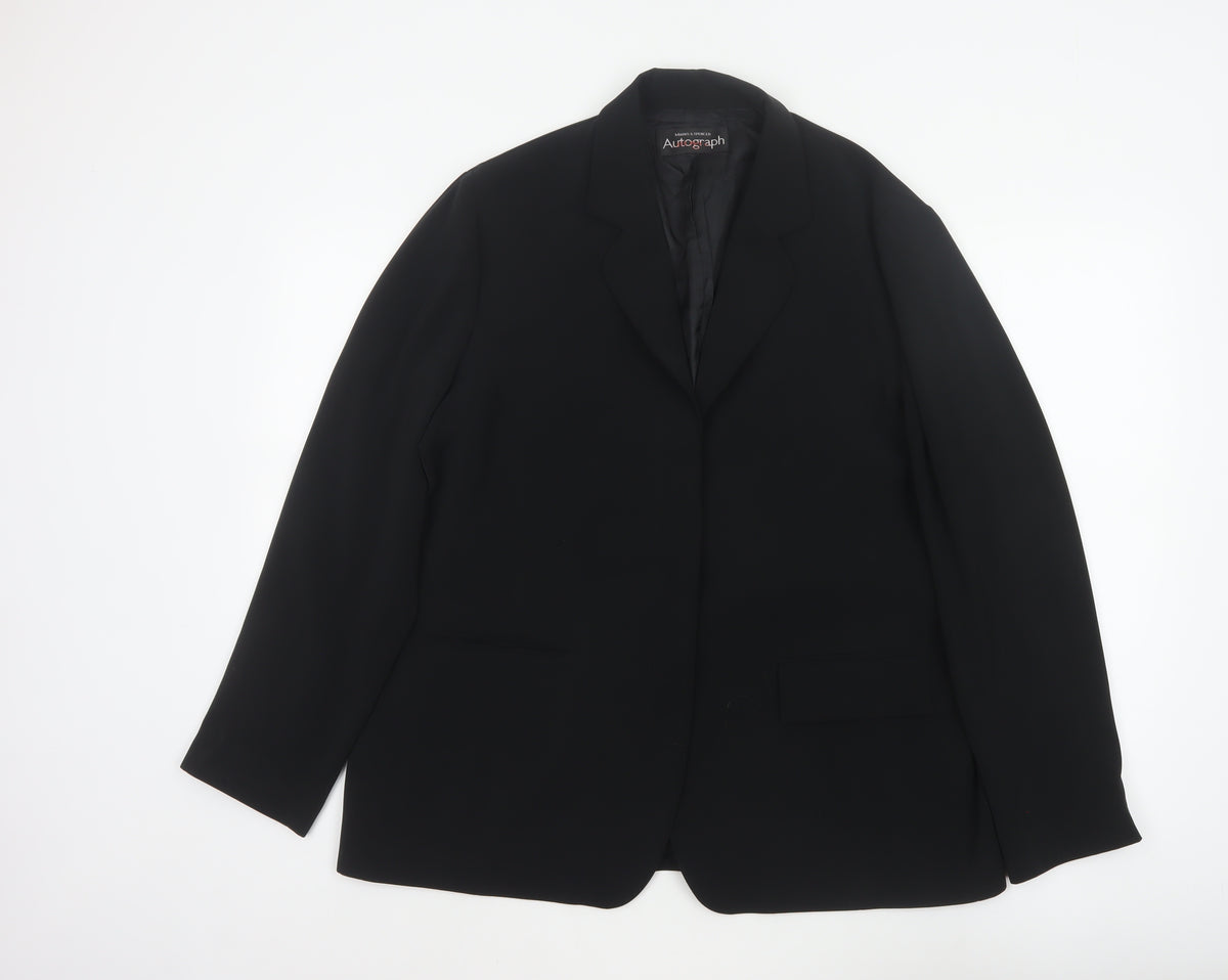 Marks & Spencer Autograph Women’s Black UK 18 Single-Breasted Blazer