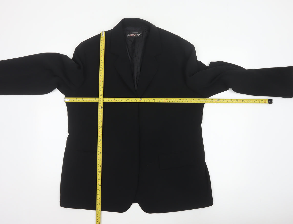Marks & Spencer Autograph Women’s Black UK 18 Single-Breasted Blazer