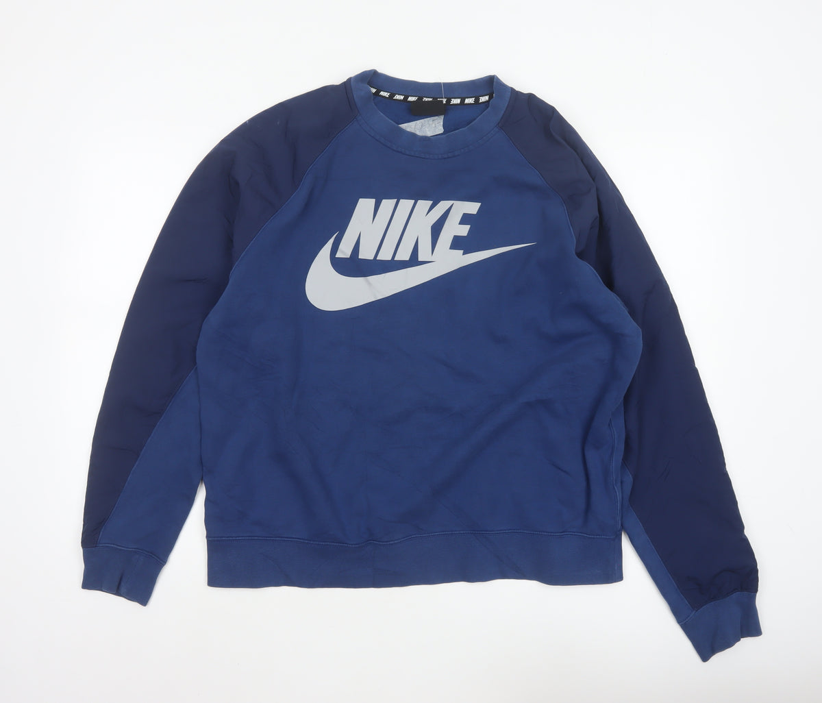 Nike Men's Blue L Pullover Crew Neck Logo Graphic Fleece Sweatshirt