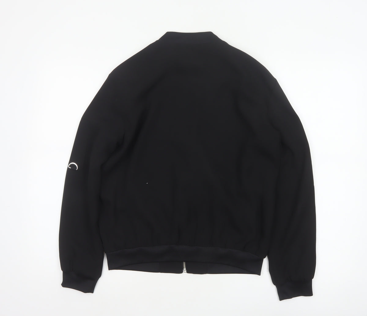 Zara Basic Women Black UK 8 Bomber Jacket Full Zip Lined