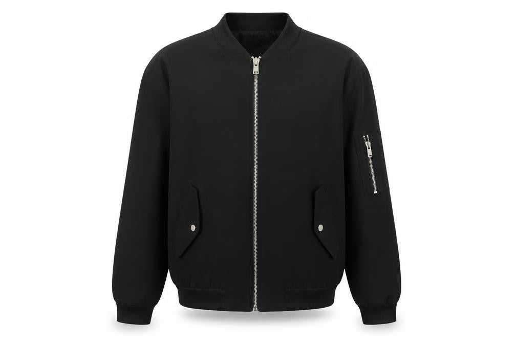 Zara Basic Women Black UK 8 Bomber Jacket Full Zip Lined