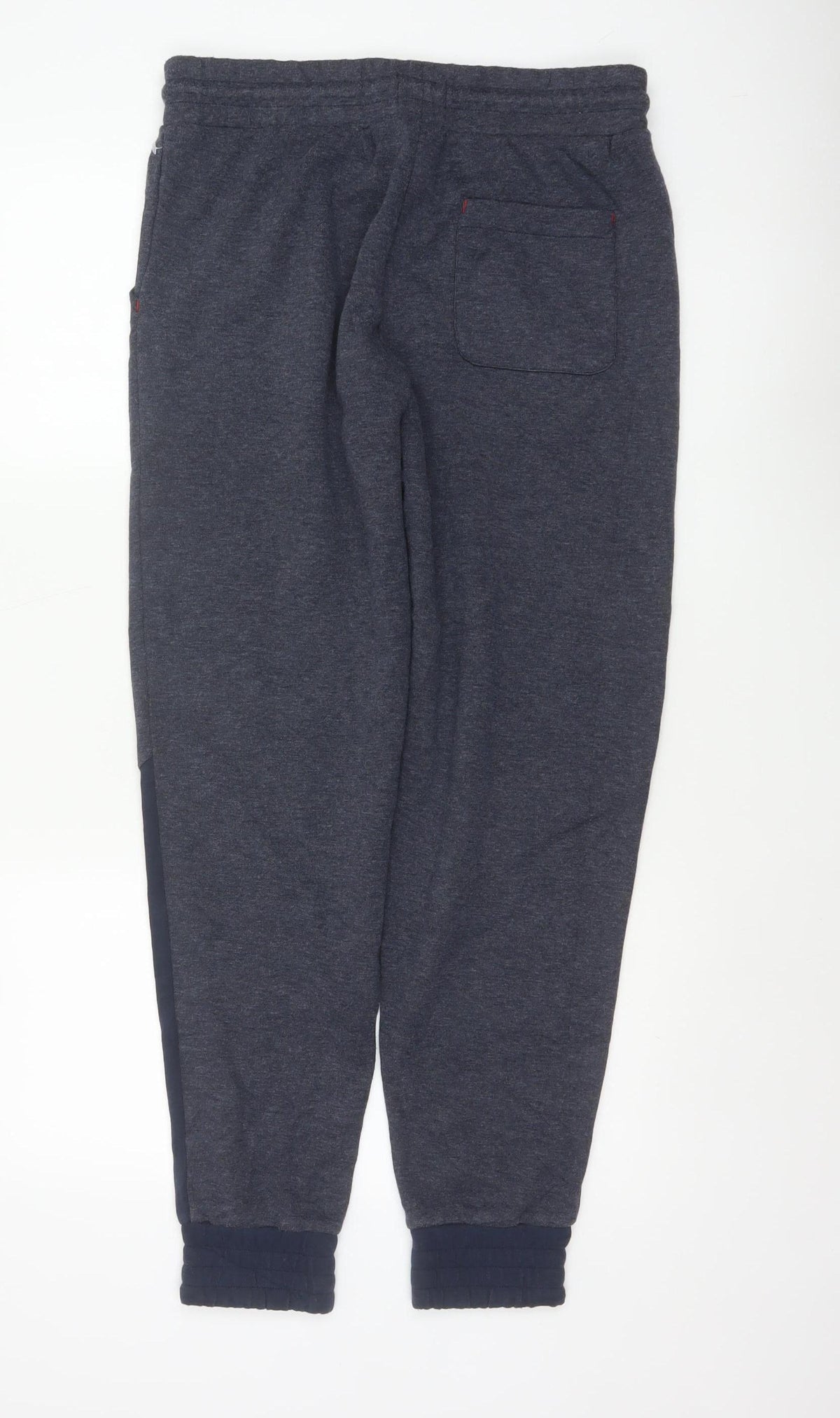 Tommy Hilfiger Men Grey Navy S Jogger Trousers Drawstring Cuffed Logo
