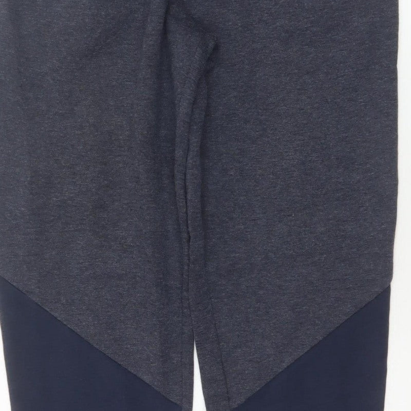 Tommy Hilfiger Men Grey Navy S Jogger Trousers Drawstring Cuffed Logo