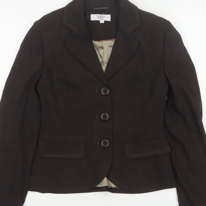 Next Petite Women’s Brown Size 6 Tailored 3 Button Blazer