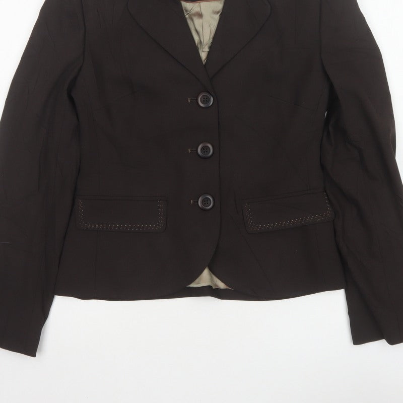 Next Petite Women’s Brown Size 6 Tailored 3 Button Blazer