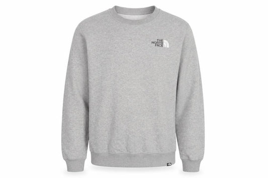 The North Face Men Grey L Logo Crew Neck Pullover Sweatshirt