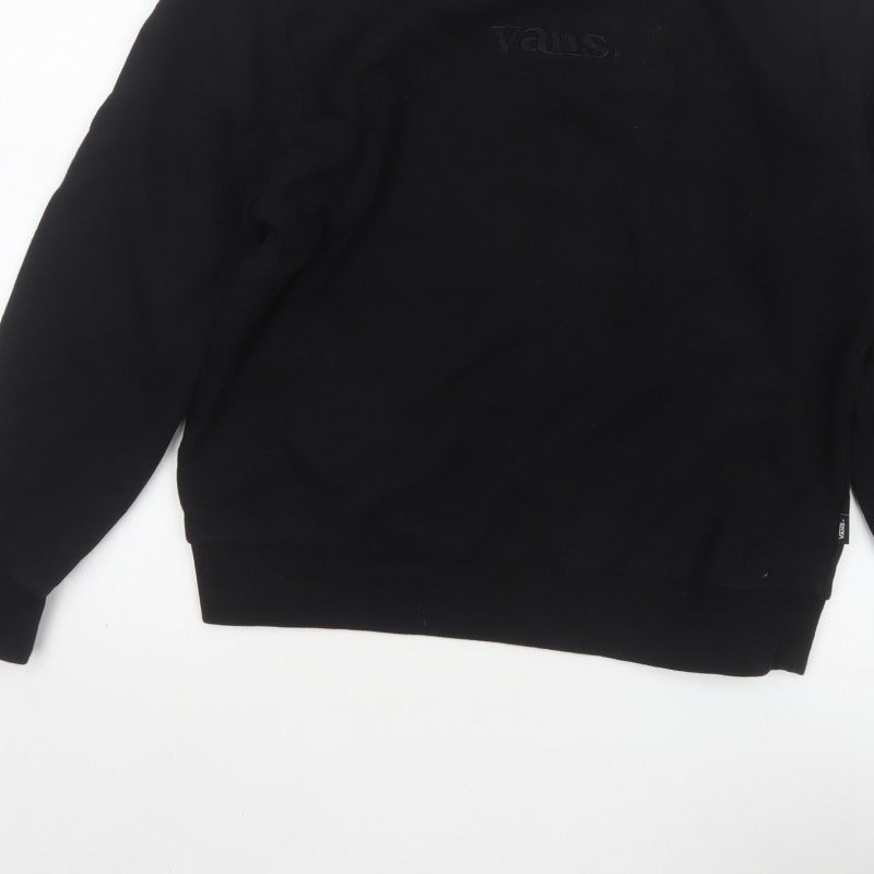 Vans Women’s Black Small Relaxed Logo Crew Neck Pullover Sweatshirt
