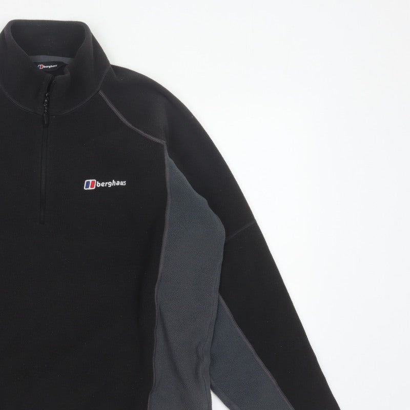 Berghaus Men Black Grey M Fleece 1/4 Zip Outdoor Jacket