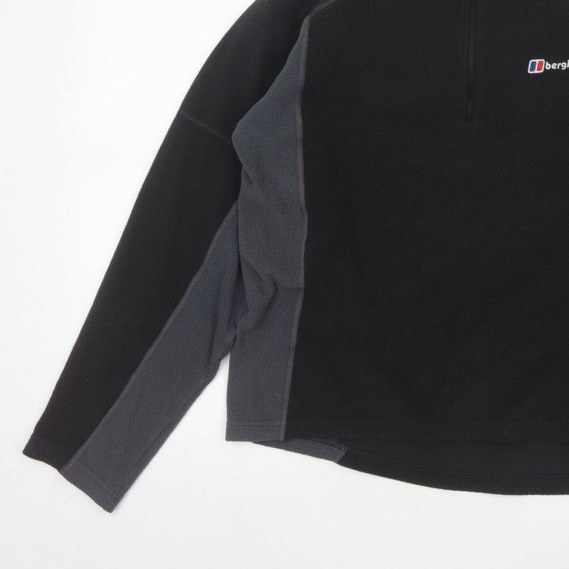 Berghaus Men Black Grey M Fleece 1/4 Zip Outdoor Jacket