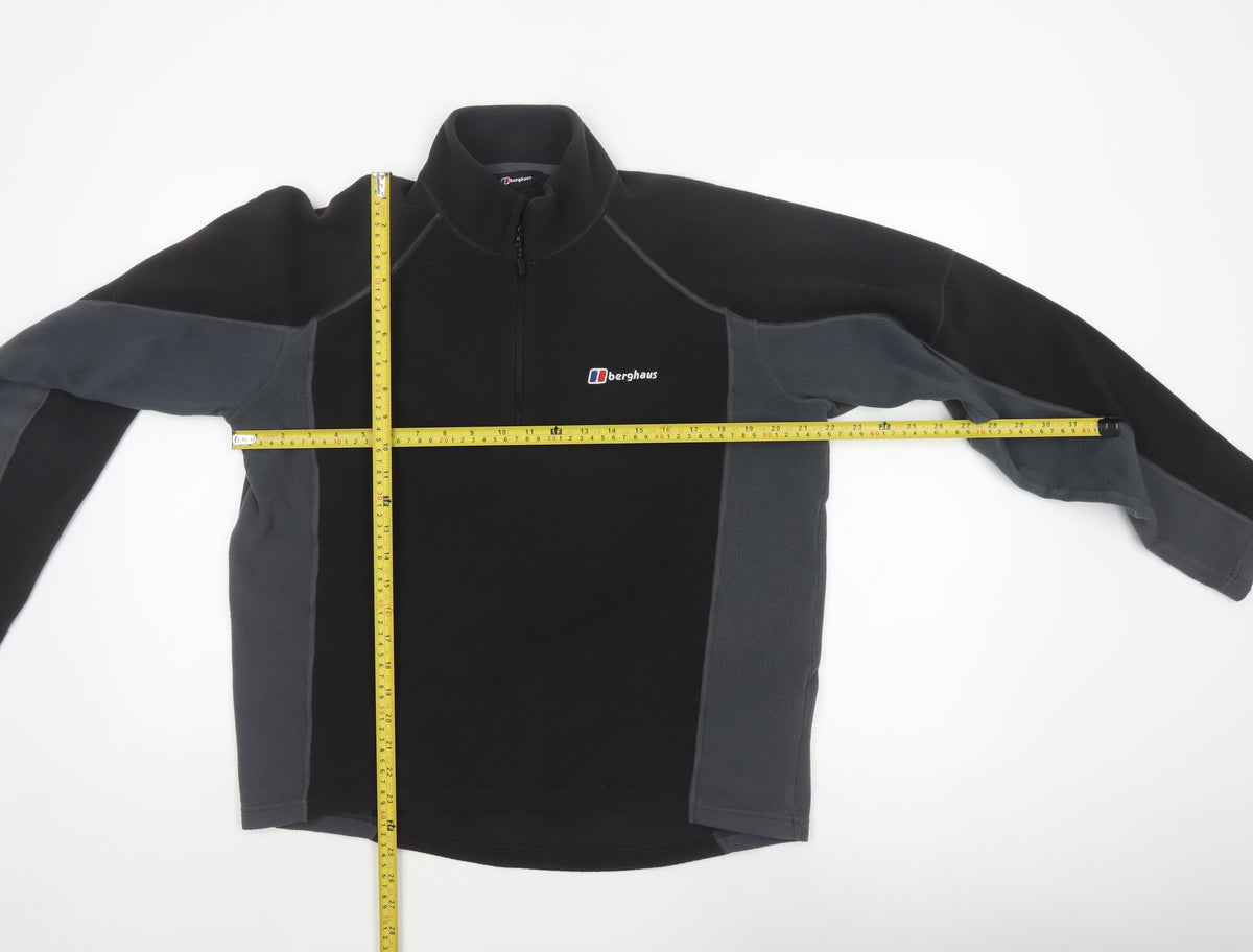 Berghaus Men Black Grey M Fleece 1/4 Zip Outdoor Jacket