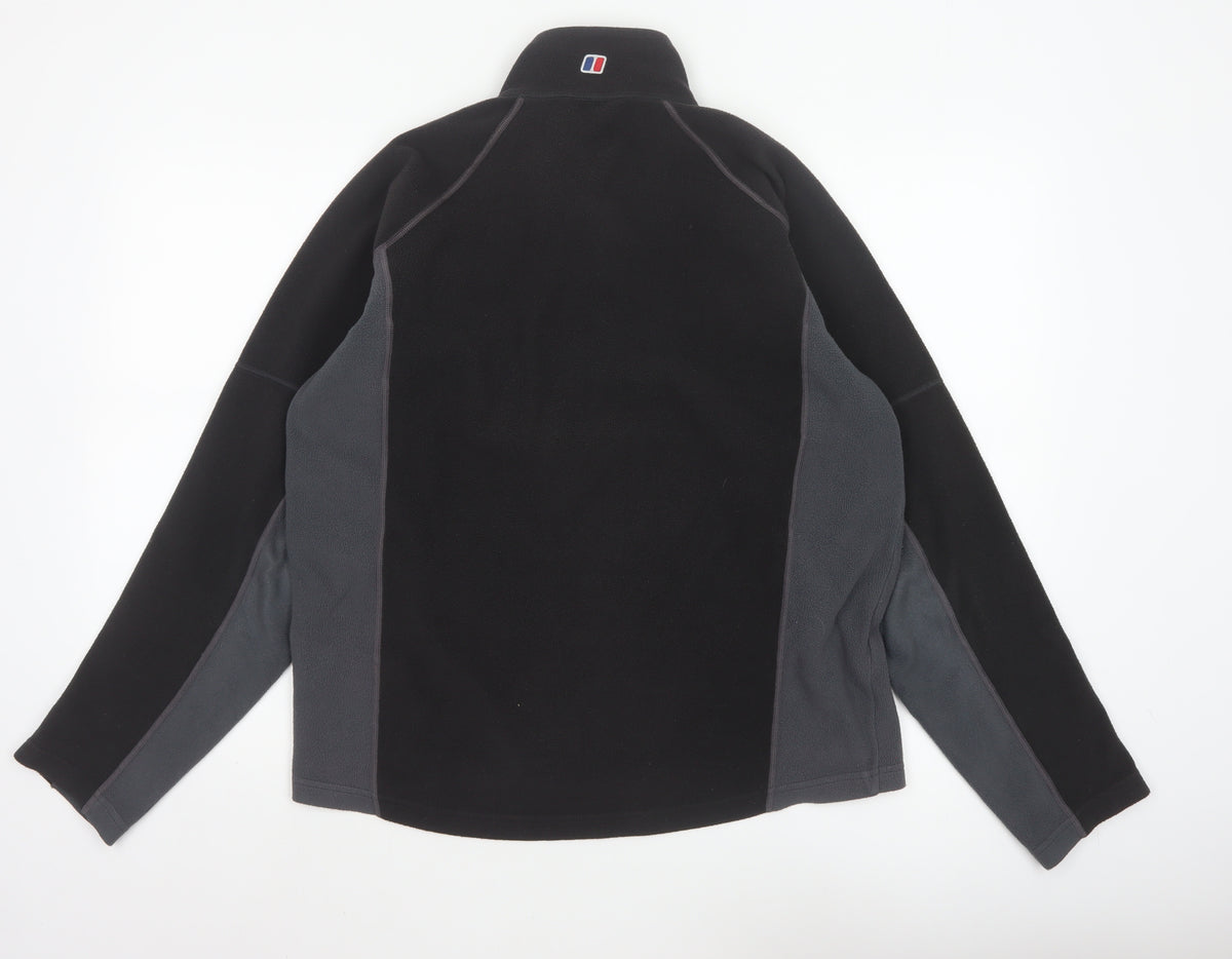 Berghaus Men Black Grey M Fleece 1/4 Zip Outdoor Jacket