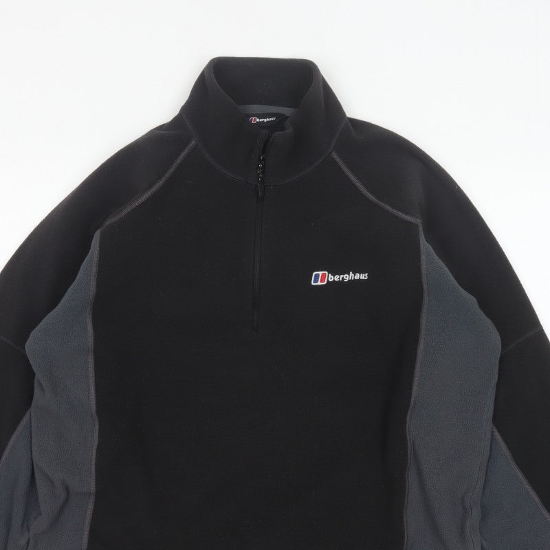 Berghaus Men Black Grey M Fleece 1/4 Zip Outdoor Jacket