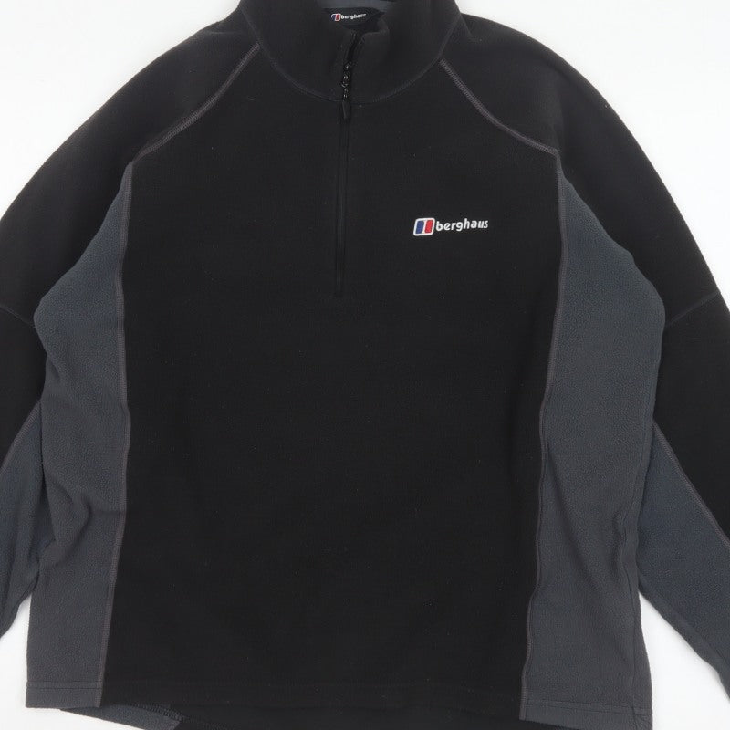 Berghaus Men Black Grey M Fleece 1/4 Zip Outdoor Jacket