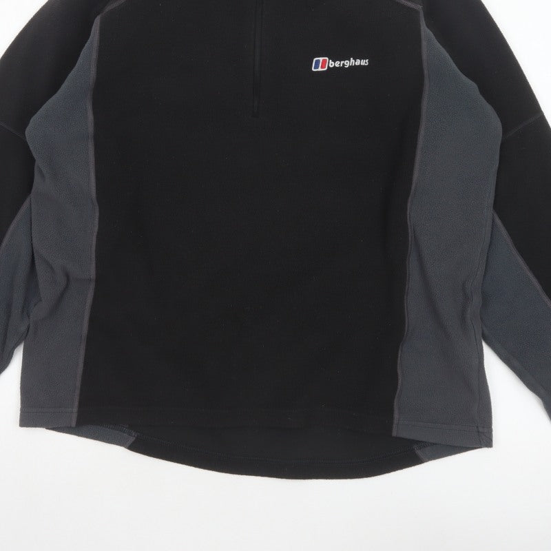 Berghaus Men Black Grey M Fleece 1/4 Zip Outdoor Jacket