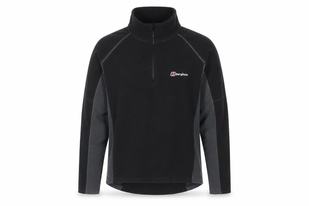 Berghaus Men Black Grey M Fleece 1/4 Zip Outdoor Jacket
